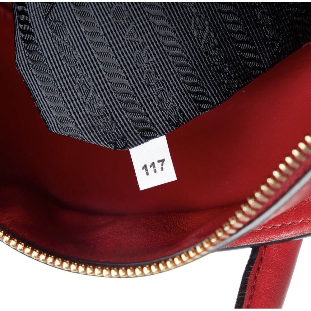 New Red Prada Saffiano and City Calf Esplanade Satchel - Picture 7 of 14